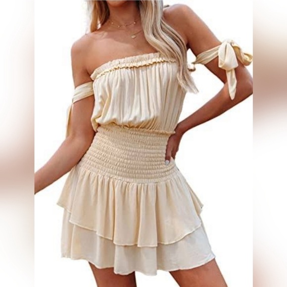 Vici Pants - Smocked Tie Off The Shoulder Romper